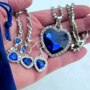 3pc Titanic Jewelry Set Necklace Earrings Bracelet